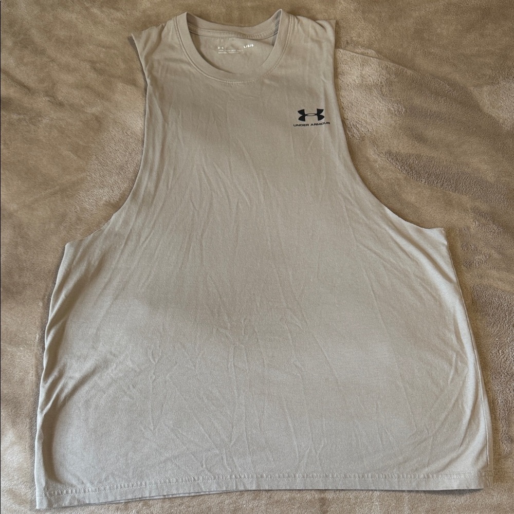 Under Armour Men's Light Taupe Sleeveless Tank Top